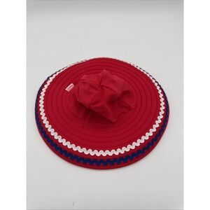 RuffleButts Red White Blue Beach Sun Swim Hat, 0-12M